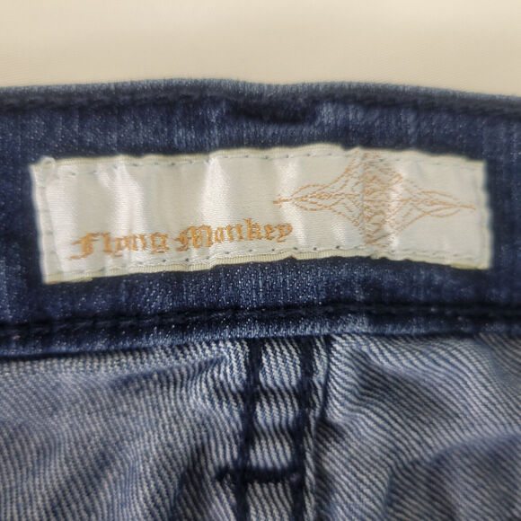 Flying Monkey Jeans Juniors 7 Blue Low Rise Denim Womens Skinny Leg Distressed - Picture 8 of 16